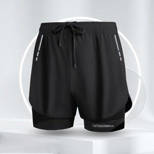 Men's swim trunks Sports double-layer quick drying breathable shorts Beach pants